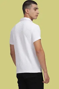 Stylish White Polycotton Polos T-Shirt For Men-thumb1