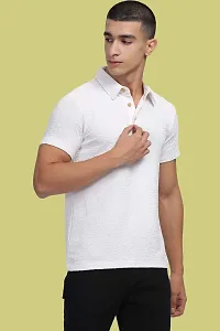 Stylish White Polycotton Polos T-Shirt For Men-thumb3