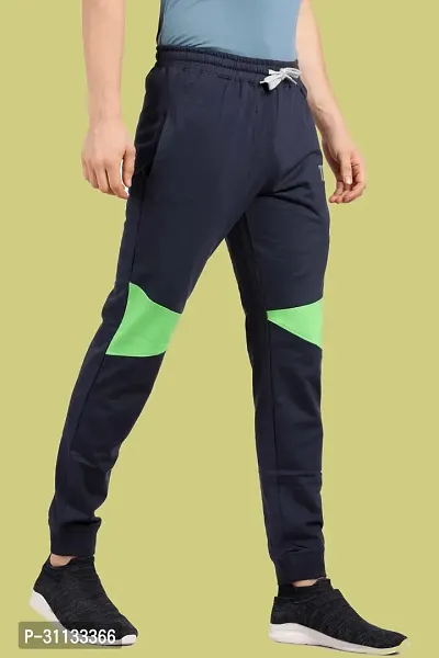 Stylish Blue Cotton Solid Regular Fit Track Pants For Men-thumb4