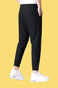 Stylish Multicoloured Polyester Spandex Solid Regular Fit Track Pants For Men Pack Of 2-thumb1