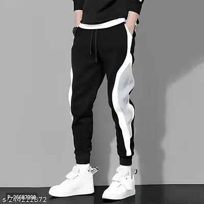 Men Colorbloced Cotton Trackpants