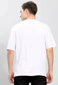 Stylish White Cotton Printed Round Neck T-Shirt For Men-thumb1