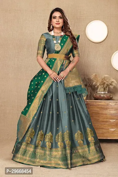 Stylish Art Silk Jacquard Lehenga Cholis for Women-thumb0