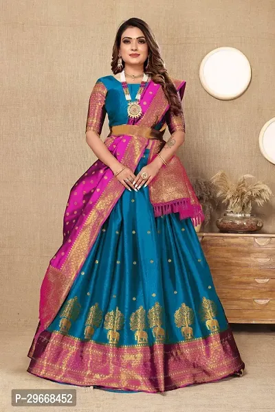 Stylish Art Silk Jacquard Lehenga Cholis for Women-thumb0