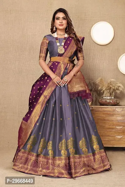 Stylish Art Silk Jacquard Lehenga Cholis for Women-thumb0