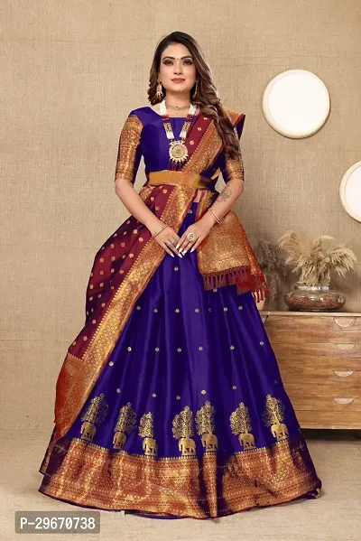 Stylish Art Silk Jacquard Lehenga Cholis for Women-thumb0