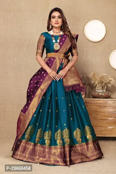 Stylish Art Silk Jacquard Lehenga Cholis for Women-thumb0