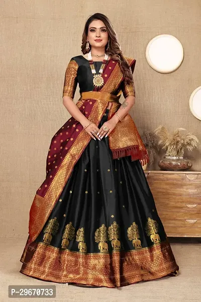 Stylish Art Silk Jacquard Lehenga Cholis for Women-thumb0