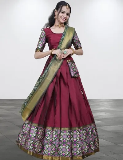 Stylish Art Silk Jacquard Lehenga Cholis for Women