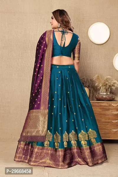 Stylish Art Silk Jacquard Lehenga Cholis for Women-thumb2