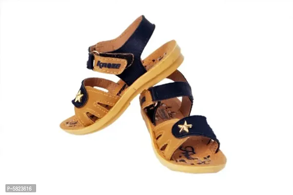 Stylish Comfortable Orange PU Self Design Sandals For Girls-thumb4