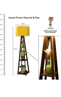 Italian Style Home Decor Wooden Floor Lamp With Yellow Shade (pack Of 1 )-thumb1