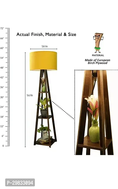 Italian Style Home Decor Wooden Floor Lamp With Yellow Shade (pack Of 1 )-thumb2