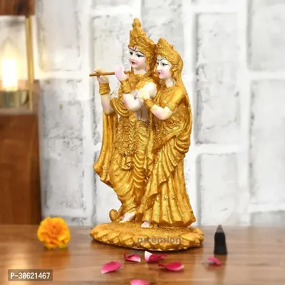 Lord Radha Krishna Statue Indian God Idols for Pooja, Mandir, Temple | Resin, 7.5 Inch|-thumb0