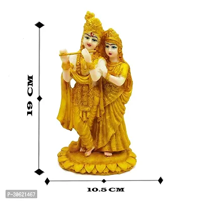 Lord Radha Krishna Statue Indian God Idols for Pooja, Mandir, Temple | Resin, 7.5 Inch|-thumb2