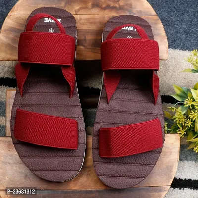 Stylish Maroon EVA Solid Comfort Sandals For Men