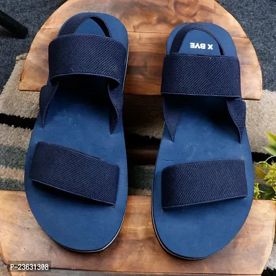 Stylish Navy Blue EVA Solid Comfort Sandals For Men-thumb0