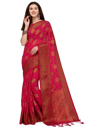 Hot Red Color Net Party Wear Saree