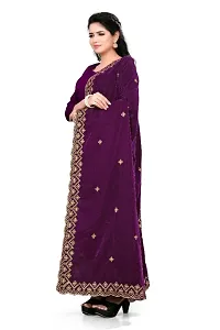 Wine Colour Velvet Dupatta-thumb1