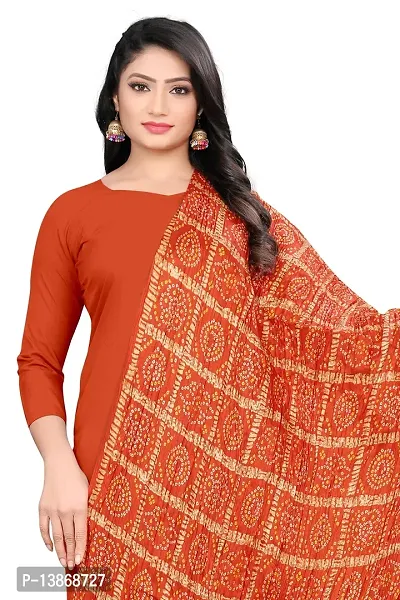 Orange Colour Poly Georgette  Dupatta-thumb2