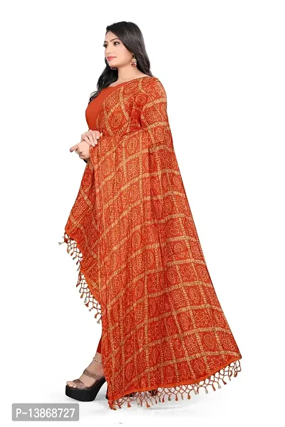 Orange Colour Poly Georgette  Dupatta-thumb3