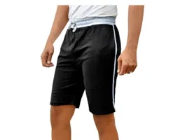 Comfortable Cotton Navy Blue And Black Solid Regular Fit Shorts For Men -Pack Of 2-thumb2