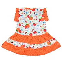 SVS Baby Girl's Cotton Casual Frock and Panty (Orange, 6-12 Months)-thumb2