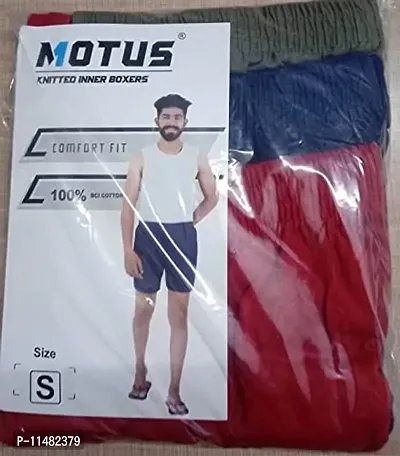 Motus Mens Cotton Boxer Pack of 3 (Red::Olive::Navy, Large)-thumb5