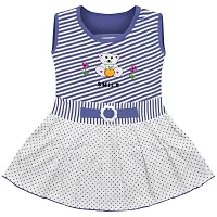 SVS Girls Casual Sleeveless Frock and Panty (Medium, Blue)-thumb1