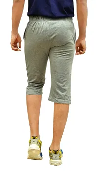 Motus Mens Cotton Casual 3/4 Shorts - Grey-thumb3