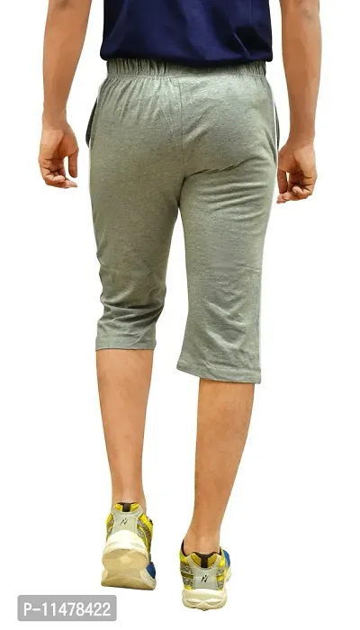 Motus Mens Cotton Casual 3/4 Shorts - Grey-thumb4