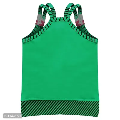 SVS Girls Casual Sleeveless Top and Skirt (Green)-thumb3