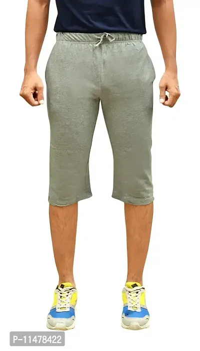 Motus Mens Cotton Casual 3/4 Shorts - Grey