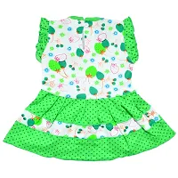 SVS Baby's Girl's Cotton Casual Frock and Panty (Green, 6-12 Months)-thumb2