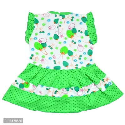 SVS Baby's Girl's Cotton Casual Frock and Panty (Green, 6-12 Months)-thumb3