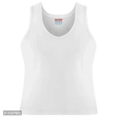 EverKing Men's Cotton Roundneck Sleeveless White Vest Combo (Pack of 5)-thumb3