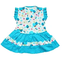 SVS Baby Girl's Cotton Casual Frock and Panty (Blue, 6-12 Month)-thumb2