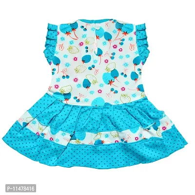 SVS Baby Girl's Cotton Casual Frock and Panty (Blue, 6-12 Month)-thumb3