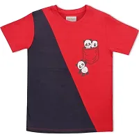 Motus Boys Printed DesignT-Shirt (9-10 Years, RED+Blue)-thumb1