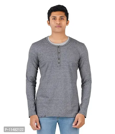Motus Men Full Sleeve t-Shirt (Medium, Grey)-thumb0