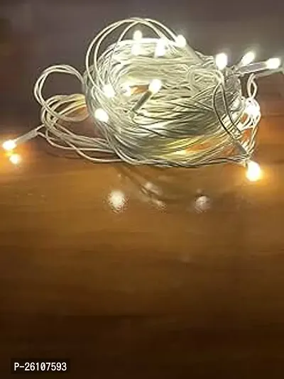 15 Meter Led Pixel String Serial Rice Light - 48 Feet Single Colour Diwali Still Led Ladi String Light For Diwali Home Decoration-Warm White Pack Of 2