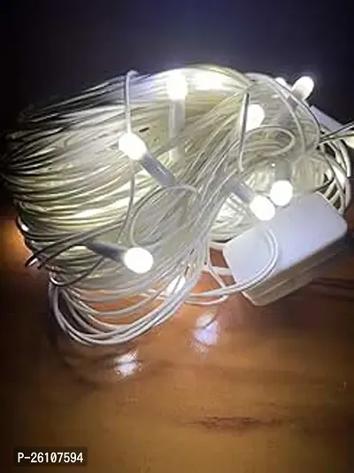 15 Meter Led Pixel String Serial Rice Light - 48 Feet Single Colour Diwali Still Led Ladi String Light For Diwali Home Decoration-White Pack Of 2