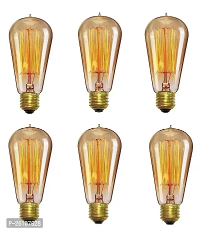 40W E26, E27 Incandescent Bulb - Edison Bulb - Filament Antique Bulb - Antique Vintage Filament Light Bulbs-Pack Of 6-thumb0