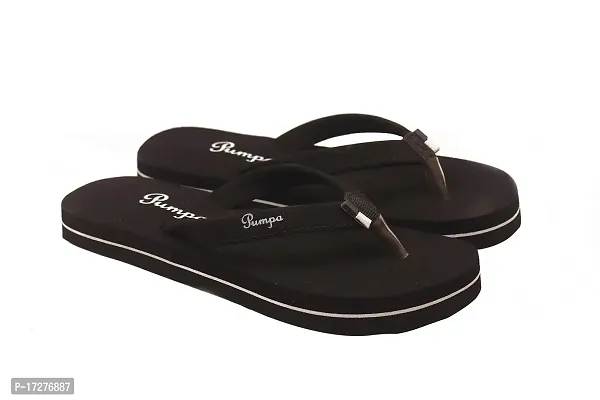 BELOTNA UA 05 Orthopaedic Diabetic Comfort Dr Slippers and Flipflops For Women's and Girl's House Home Daily Use Chappal (Black, numeric_8)-thumb0