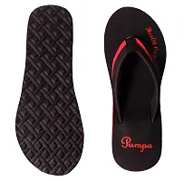BElotna Ua 03 Doctor Soft Flat Ortho Care Orthopaedic Diabetic Comfort Dr Slippers and Flipflops For Women's and Girl's House Home Daily Use Chappal (Black Red, numeric_6)-thumb2
