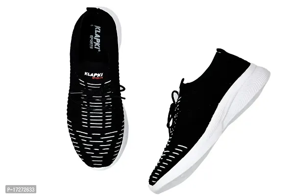 Mens Black White Printed Casual Sports Running Shoes Light Weight for Walking and Running (Numeric_10)-thumb4