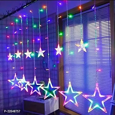 12 Stars 138 LED Curtain String Lights, Window Curtain Lights with 8 Flashing Modes  (Multicolor)