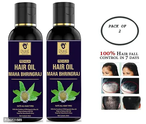 HERBAL ENJAVE MAHA BHRINGRAJ HAIR GROWTH OIL PACK OF 2