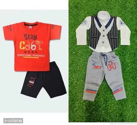 Classic Cotton Clothing Set For Boys Pack Of 2