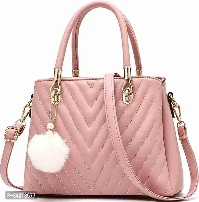 Stylish Pink Artificial Leather Solid Handbags For Women-thumb0